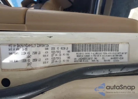 2000 Jeep Grand Cherokee Laredo from USA, damaged, VIN 1J4G248S5YC160787